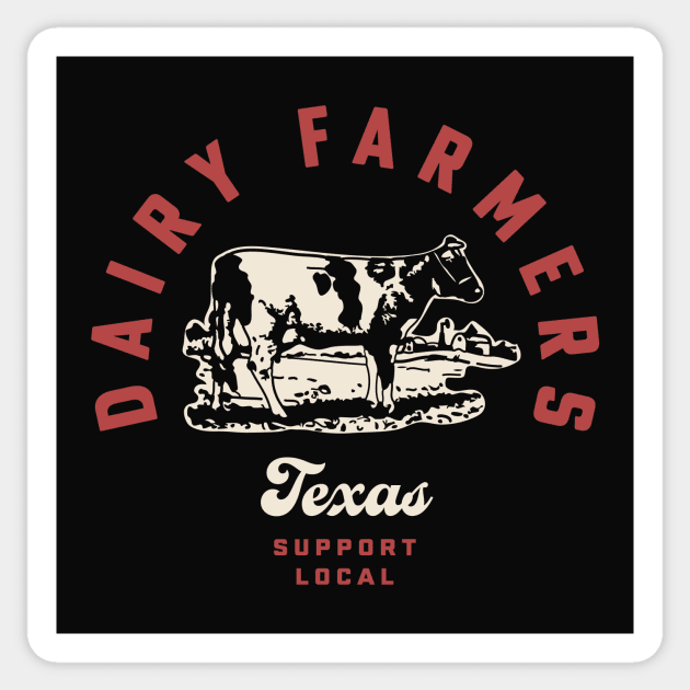 Texas Dairy Farmers Milk Cows Dairy Farms Sticker by PodDesignShop